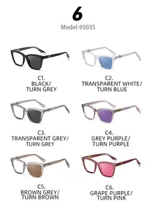 Matriz de seis colores de gafas de sol fotocromáticas con protección UV400