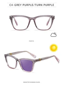 Detalle de lentes de gato que cambian de claro a violeta con la luz del sol
