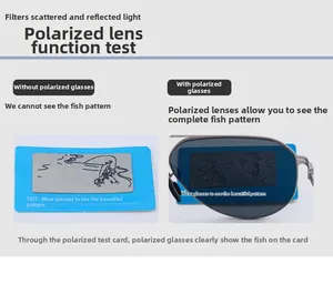 Polarisierter Linsentest zeigt verstecktes Fischmuster mit Metall-Pilotensonnenbrille
