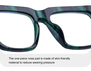 Close-up of skin-friendly integrated nose pads on square tortoise sunglasses frames