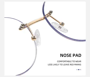 Detail of soft silicone nose pads and sturdy gold metal bridge on cat eye sunglasses