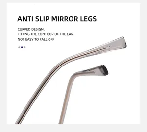 Detail of ergonomic curved translucent grey anti-slip mirror legs with metal core