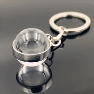 Porte-clés boule de verre personnalisable avec anneau en métal et motif sur mesure