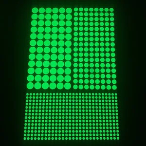 Luminous green dot stickers set in three sizes for DIY wall and switch decoration