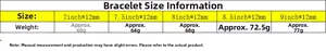 Size chart for 12mm stainless steel Cuban bracelet with weights for 7-9 inch lengths