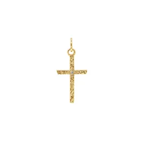 Hammered Copper Zirconia Cross Pendant Religious DIY Jewelry Charms For Necklace Bracelet Making Gold Rose Gold Silver Black Accessories