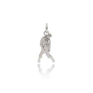 Detailed 24K gold-plated silver zombie pendant with realistic pose for DIY jewelry