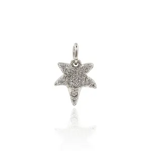 Starfish pendant in gold-plated copper with pave set cubic zirconia stones