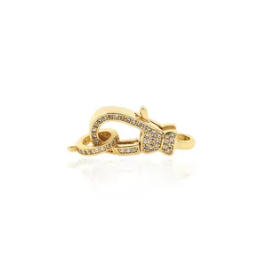 Zirconia Paved Copper Lobster Clasp For DIY Jewelry Making Bracelet Necklace Component Jewelry Findings Accessory