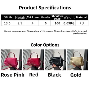 Spécifications de taille du mini sac bandoulière en similicuir et les coloris