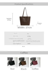 Detailed size chart of leopard print tote bag with width 27cm and height 27cm dimensions