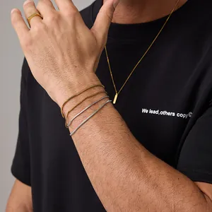 Bracciali a maglia serpente regolabili in acciaio inossidabile oro e argento da donna