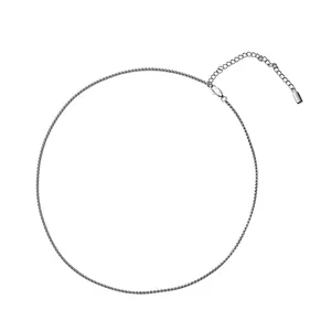 Collier chaîne fine argentée minimaliste avec fermoir mousqueton et extension ajustable