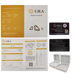 Certificats GRA et écrins en velours pour l'authenticité de la bague en moissanite