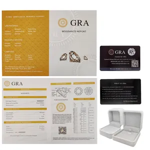 Certificato GRA Moissanite e scatola per gioielli in velluto per orecchini in argento S925