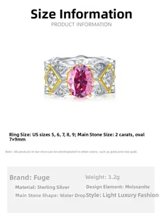 Vue macro d'une bague moissanite rose ovale 2ct en argent sterling S925 avec halo