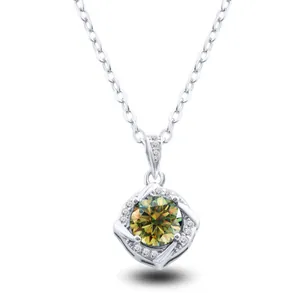Minimalist S925 sterling silver necklace featuring a windmill pendant with moissanite gem