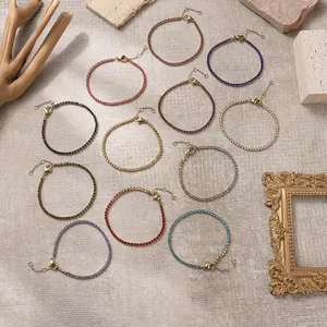 Bunte Zirkonia Tennisarmbänder aus hochwertigem Edelstahl für modische Damen