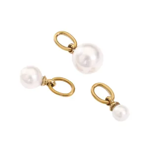 Three-size set of pearl pendants with 14K gold loops for DIY jewelry making