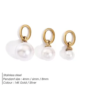 Edelstahl Perlenanhänger in 4mm 6mm 8mm Größen für DIY Schmuckherstellung