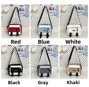 Detailed grid showing six color options of the casual canvas crossbody bag for women