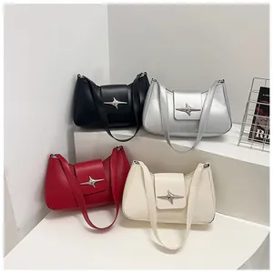 Collection de sacs portés épaule Y2K avec boucles d'étoiles argentées en plusieurs tons