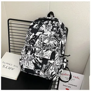 Detailed view of the large capacity graffiti backpack with Kill The Night graphic print