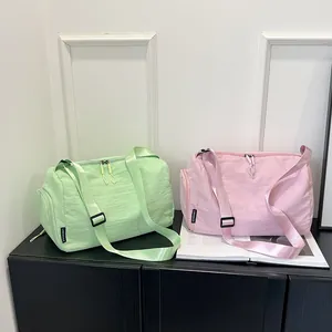 Sac à bandoulière en nylon de grande capacité en vert menthe et rose pour voyage