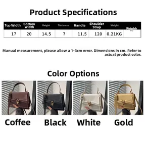 Detaillierte Größenangaben und verfügbare Farbvarianten für diese PU-Leder Handtasche