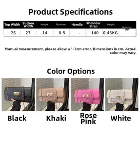 Tabella taglie borsa a tracolla vintage con dimensioni e dettagli del materiale in PU
