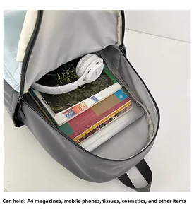 Detailansicht des großen Innenraums mit Laptopfach für den Schüler-Rucksack im Farbmix