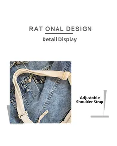 Close-up of adjustable cream canvas strap with metal buckle on a shoulder bag