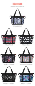 Multiple styles of large capacity travel bags featuring water-resistant patterns and colors