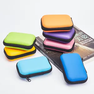 Colorful hard shell EVA cases for organizing cables and earphones in seven vibrant colors