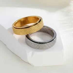 6mm titanium steel rotatable spinner ring for stress relief in gold and silver finishes
