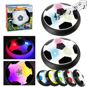 LED hover soccer ball set with protective foam bumper and colorful light-up features
