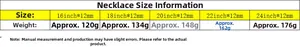 Size chart showing 12mm Cuban chain necklace lengths from 16 to 24 inches with weights