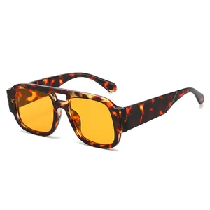 Retro Square Polarized Sunglasses PC Frame AC Lens UV400 Protection Double Bridge Oversized Fashion Eyewear Men Women