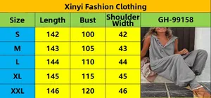 Size chart for women sleeveless hooded jumpsuit with bust and length measurements