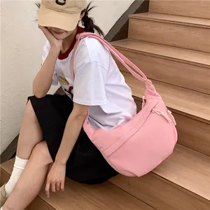 Women Large Capacity Corduroy Hobo Bag Casual Solid Color Crossbody Bag With Adjustable Wide Strap Zipper Shoulder Bag
