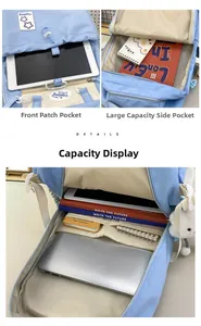 Detailed view of the laptop compartment and large capacity storage for this school backpack
