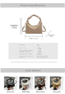 Detailed chart showing crocodile pattern bag dimensions and four color variations