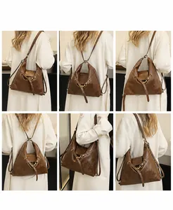 Collage de modelos que llevan la mochila vintage de gran capacidad en varios estilos