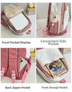 Detailansicht des Laptopfachs und der verschiedenen Staufächer des Schulrucksacks