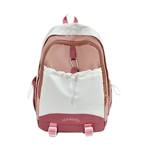 Rosa-weißer japanischer Schulrucksack mit großer Kapazität für jugendliche Mädchen