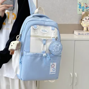 Großer Schulrucksack Aus Nylon Für Damen Mit Vielen Taschen Koreanischer Ins-Stil Student Reise Laptop Tasche