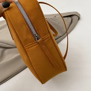 Chic mustard yellow matte small square shoulder bag with smooth side zipper detail