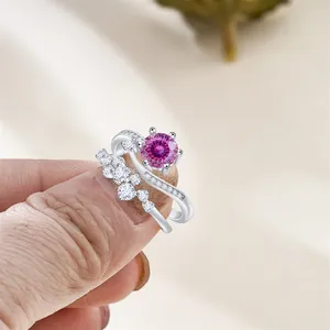 Macro shot of 925 silver ring featuring pink round gemstone with S925 hallmark detail