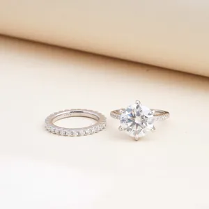 Schitterende 3CT moissanite ringen set in 925 sterling zilver met een briljant geslepen hoofdsteen