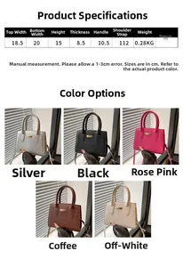 Detailed chart and multi-color selection of stone texture mini handbags for women